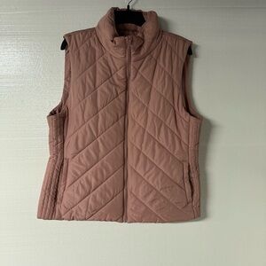 NEW YORK & COMPANY Puffer Vest Women XL Pink Full Zip Mock Neck Pockets Winter